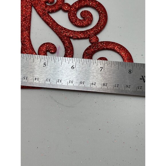 Set Of 2 Glittery Christmas Tree Ornaments - Red & Green - By Christmas House - Picture 6 of 6